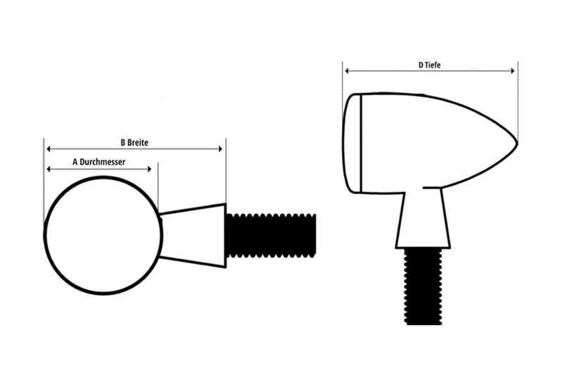 HIGHSIDER pro Micro-Bullet LED Indicator Gehäuse Schwarz / Linse Klar (Paar), Vorn & Hinten