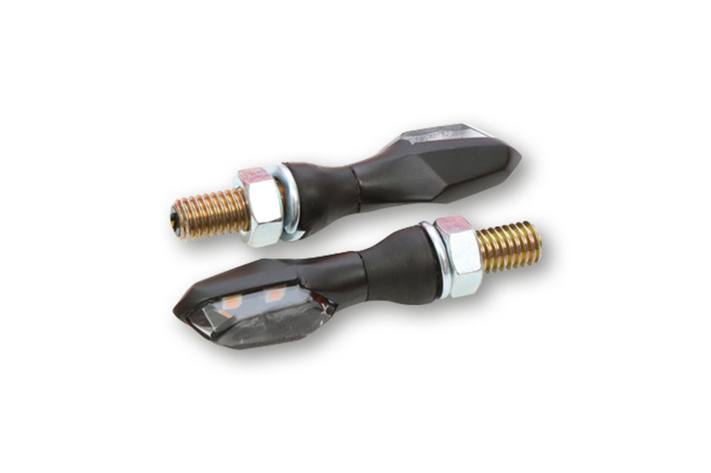 HIGHSIDER Pro Sonic-X2 LED Indicator Gehäuse Schwarz / Linse Rauchgrau (Paar), Vorn & Hinten