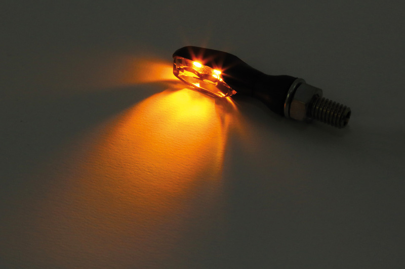 HIGHSIDER Pro Sonic-X2 LED Indicator Gehäuse Schwarz / Linse Rauchgrau (Paar), Vorn & Hinten