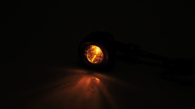 HIGHSIDER pro Classic-X1 LED Indicator Gehäuse Silber / Linse Rauchgrau (Paar), Vorn & Hinten