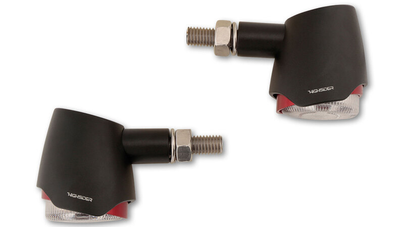 HIGHSIDER pro Akron-X LED Mini Indicator Gehäuse Schwarz / Linse Klar (Paar), Vorn & Hinten