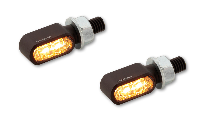 HIGHSIDER pro Little Bronx LED Blinker/Positionslicht Schwarz/Getönt 2in1, CNC, E-Geprüft (Paar)
