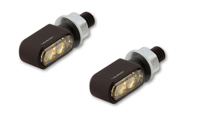 HIGHSIDER pro Little Bronx LED Blinker/Positionslicht Schwarz/Getönt 2in1, CNC, E-Geprüft (Paar)