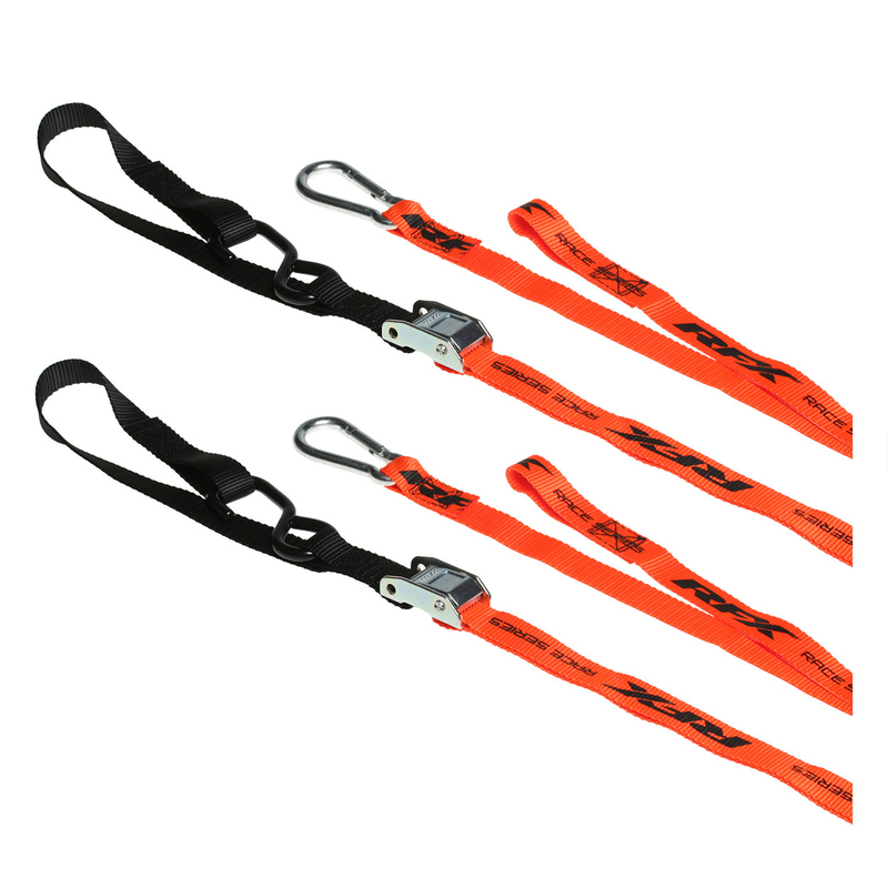 RFX Race Series  Zurrgurte mit extra Schlaufe und Karabinerhaken - orange/schwarz
