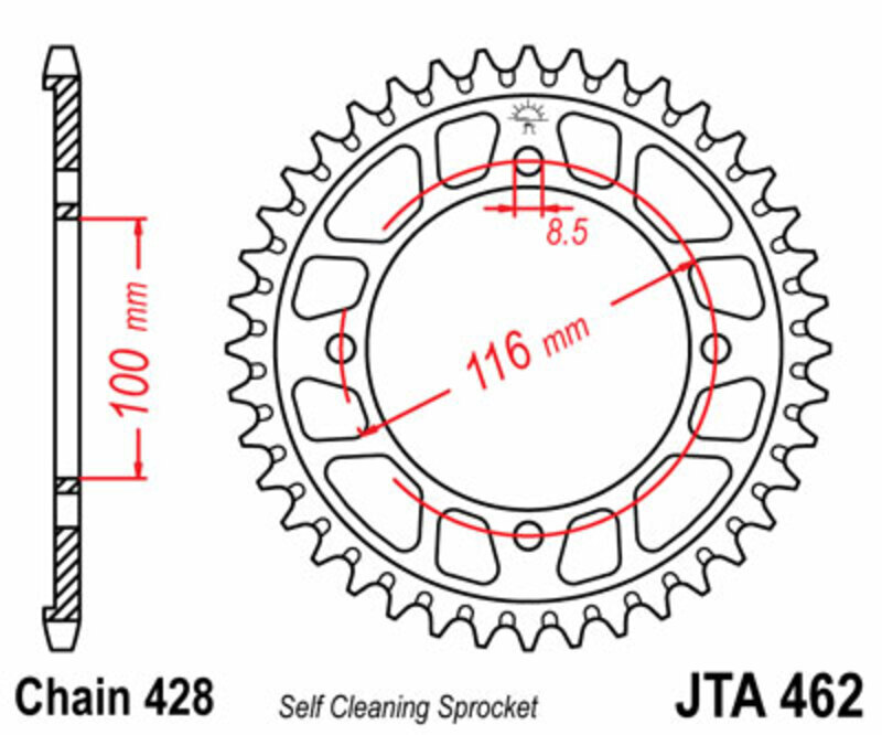 JT SPROCKETS Kettenrad Alu Standard - 428