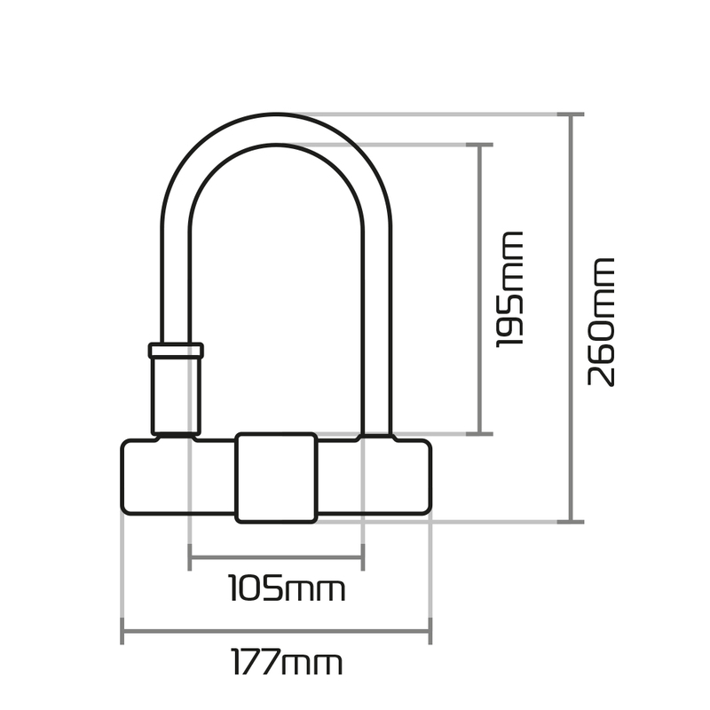 OXFORD Magnum Bügelschloss mit Halterung - 177x260mm - ART4 / Sold Secure Gold / FG SBSC zertifiziert