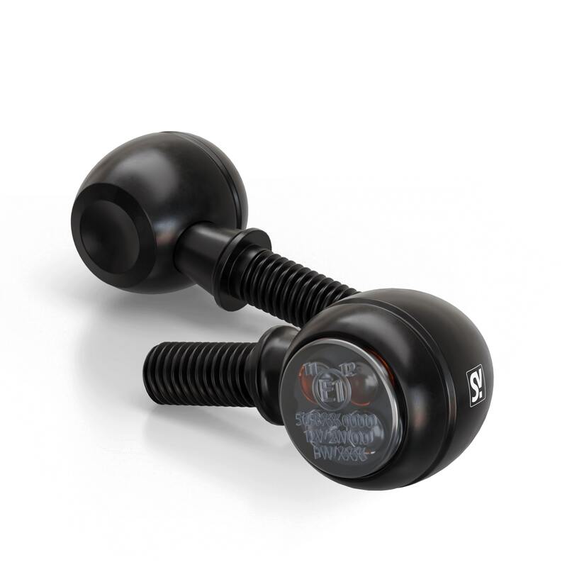 SHIN YO Circula-S LED Blinker Gehäuse Schwarz / Linse Rauchgrau (Paar), Vorn & Hinten
