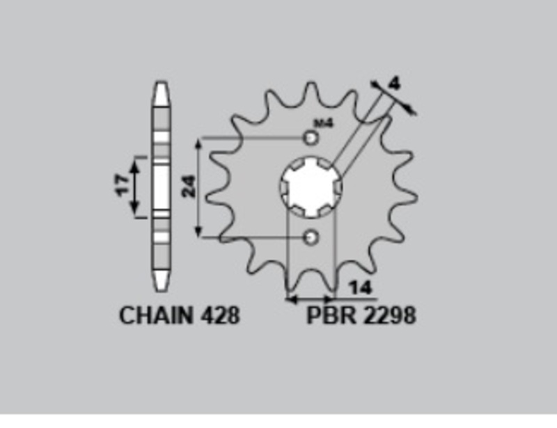 PBR Standard Stahlritzel vorne - 428