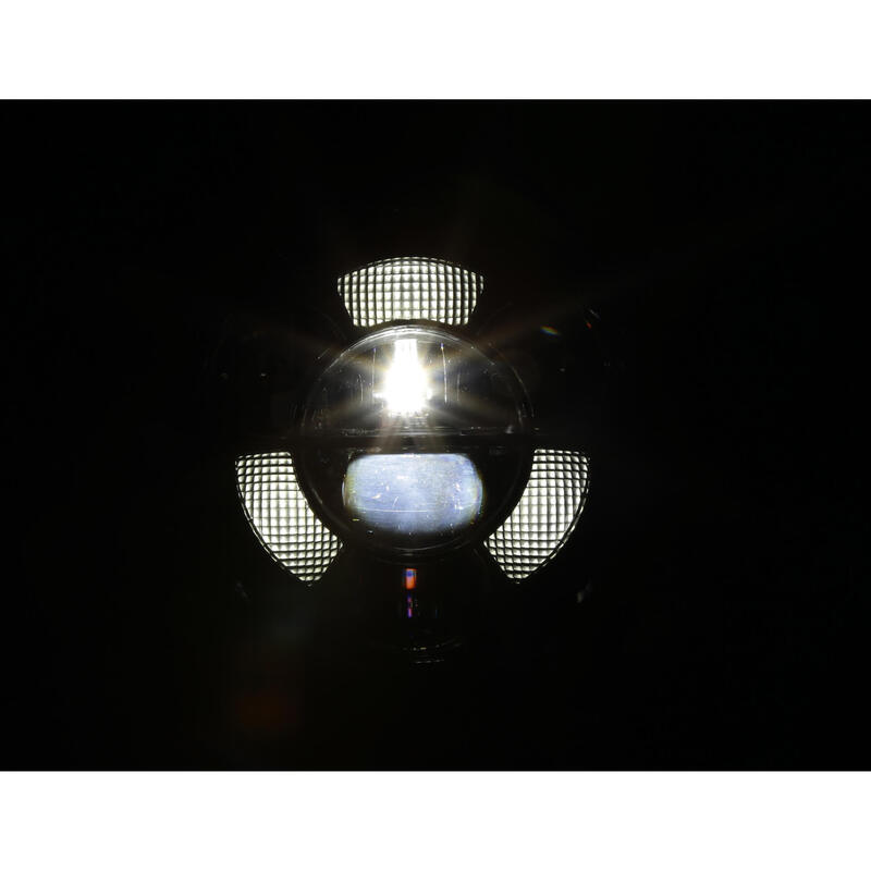 HIGHSIDER pro 7 Zoll Hauptscheinwerfer Frame-R1 Typ 11 LED Schwarz Untere Befestigung, E-Geprüft (1Stck)