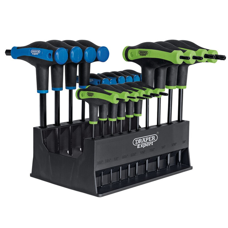 DRAPER Expert TX-STAR® & Hex Soft Grip Metrischer T-Griff-Schlüsselsatz - 20-teilig