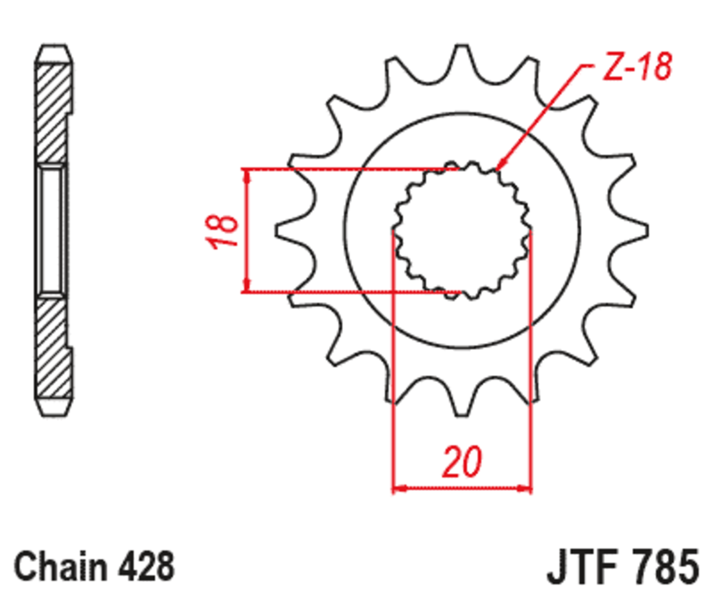 JT SPROCKETS Standard Stahlritzel vorne - 428