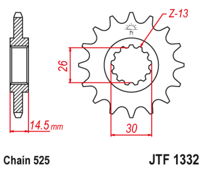 JT SPROCKETS Geräuschgedämpftes Stahlritzel vorne - 525