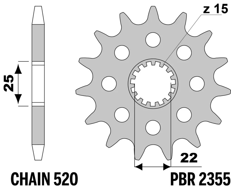 PBR Standard Stahlritzel vorne - 520