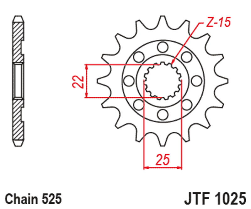 JT SPROCKETS Standard Stahlritzel vorne - 525
