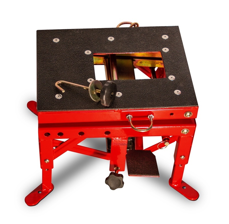 VECTOR Motorradheber hydraulisch rot (Räder nicht inbegriffen)