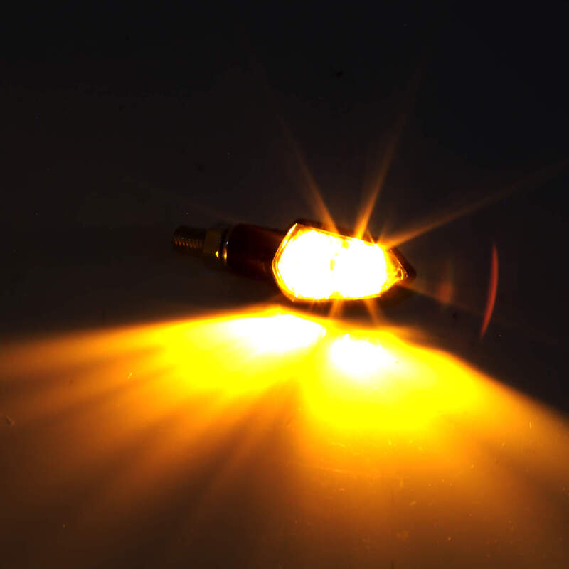 SHIN YO Shield-TS LED Blinker Gehäuse Schwarz / Linse Klar (Paar), Vorn & Hinten
