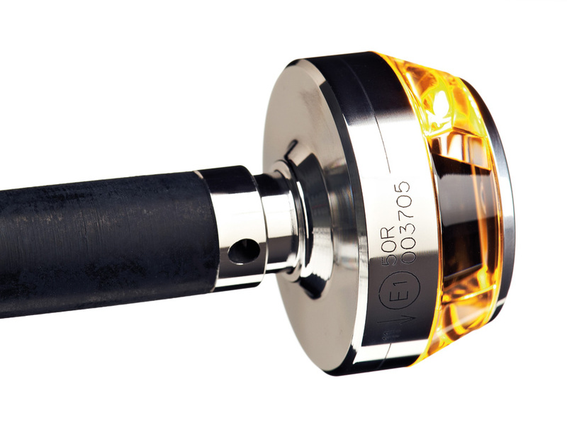 MOTOGADGET Mo.Blaze Disc LED Indicator Gehäuse Silber / Linse Klar (Stück), Vorn Links