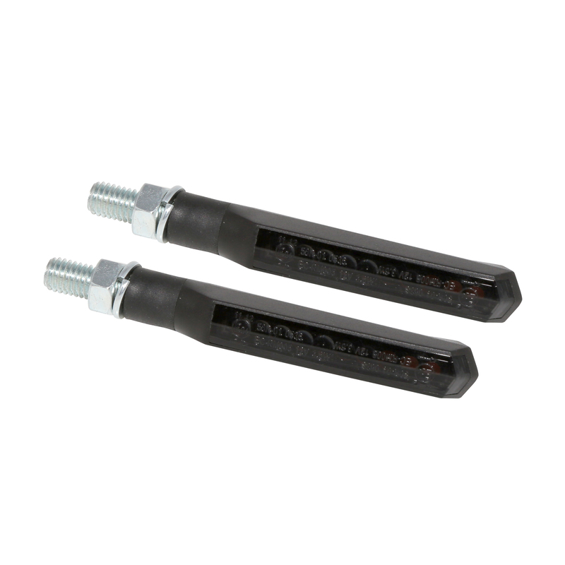 HIGHSIDER smart Run-TS LED Sequenz-Blinker Gehäuse Schwarz / Linse Rauchgrau (Paar), Vorn & Hinten
