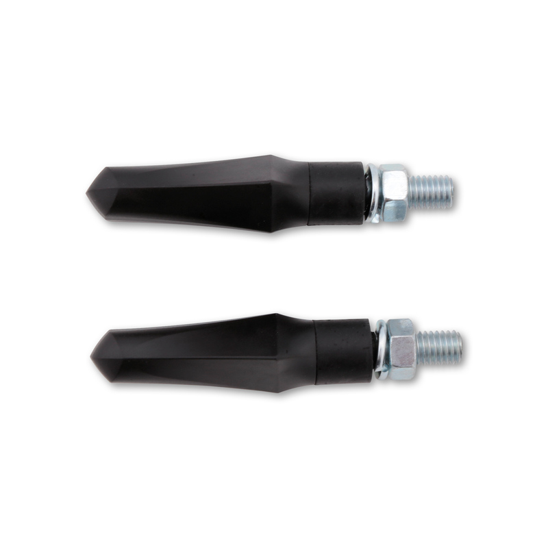 HIGHSIDER smart Shorty-Fin LED Blinker Gehäuse Schwarz / Linse Rauchgrau (Paar), Vorn & Hinten