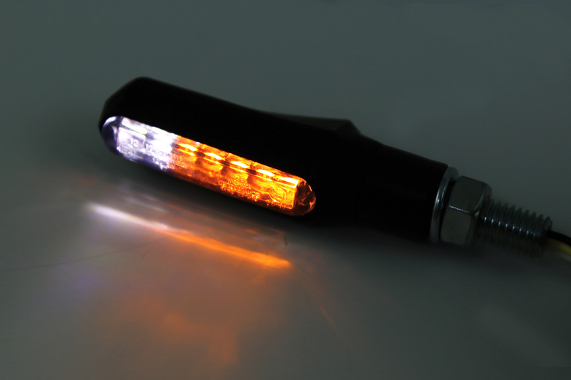 HIGHSIDER smart Shorty Fin LED Blinker/Positionslicht Schwarz/Getönt 2in1, E-Geprüft (Paar)