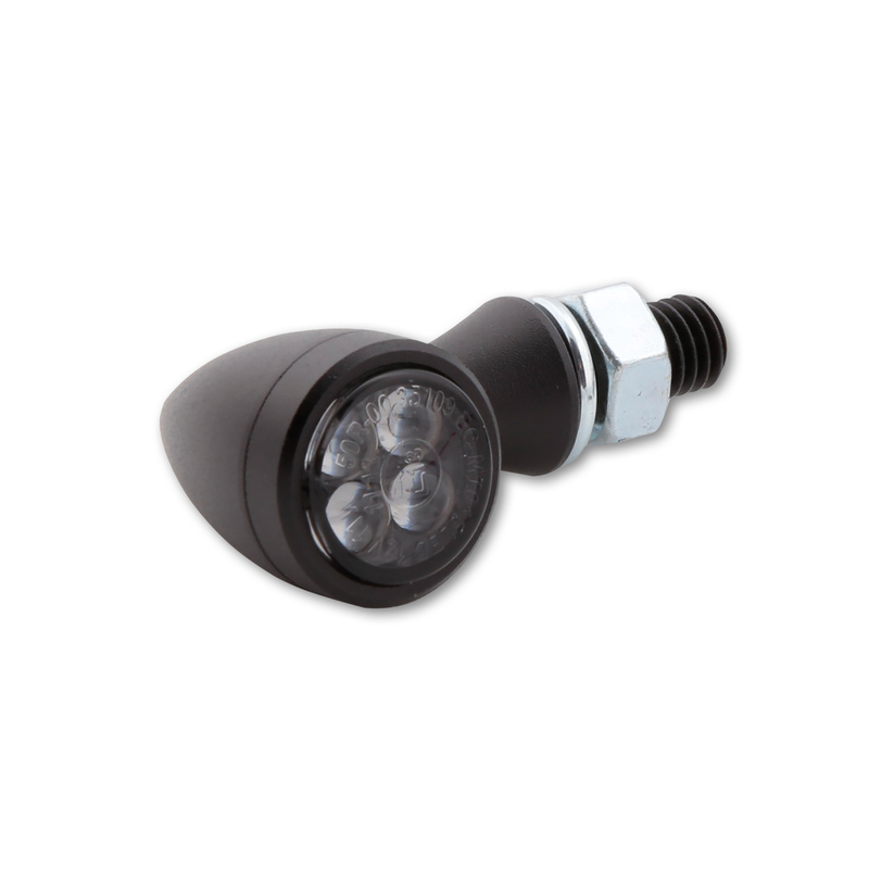 HIGHSIDER smart Sixteen-Bullet LED Blinker Gehäuse Schwarz / Linse Rauchgrau (Paar), Vorn & Hinten