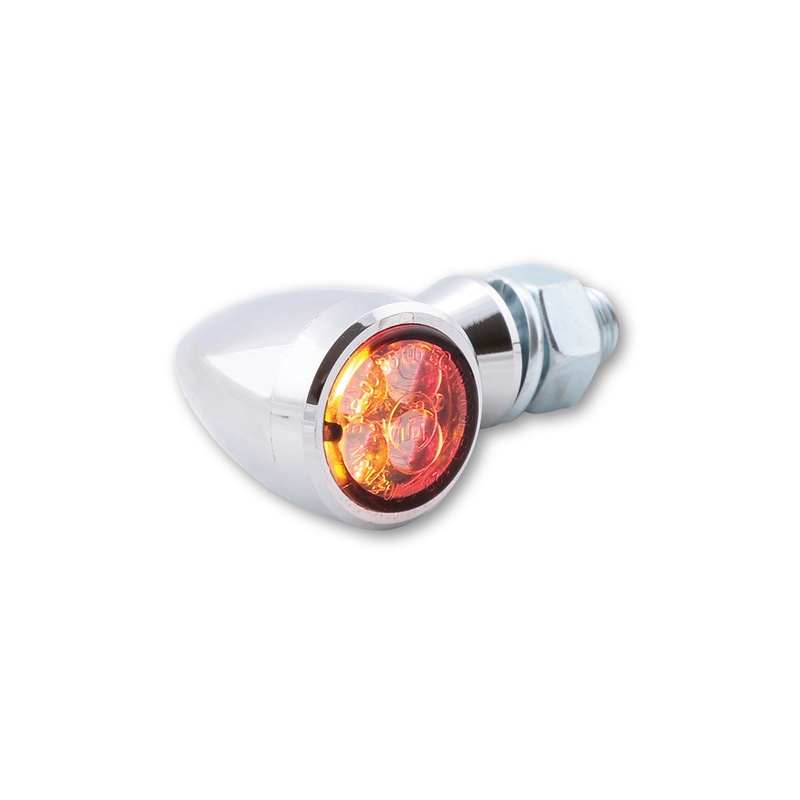 HIGHSIDER smart Sixteen Bullet LED Rück-, Bremslicht, Blinker Chrom/Getönt 3in1, E-Geprüft (Paar)