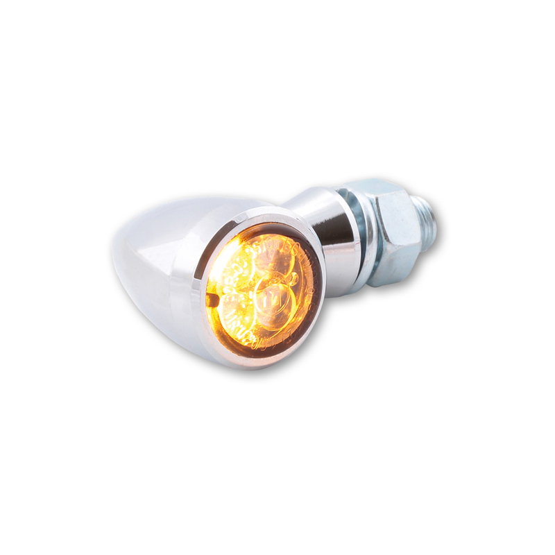 HIGHSIDER smart Sixteen Bullet LED Rück-, Bremslicht, Blinker Chrom/Getönt 3in1, E-Geprüft (Paar)