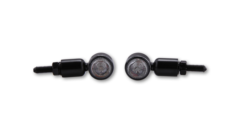 HIGHSIDER smart MC-1 LED Blinker Gehäuse Schwarz / Linse Klar (Paar), Vorn & Hinten