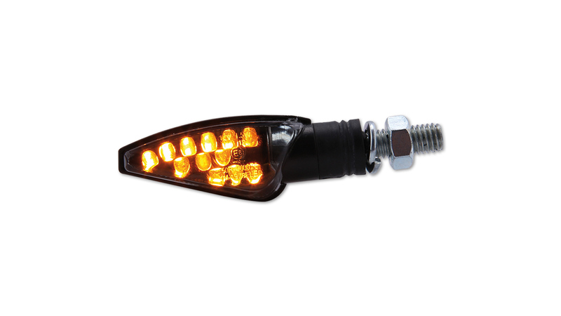 HIGHSIDER smart Toledo LED Blinker Gehäuse Schwarz / Linse Rauchgrau (Paar), Vorn & Hinten
