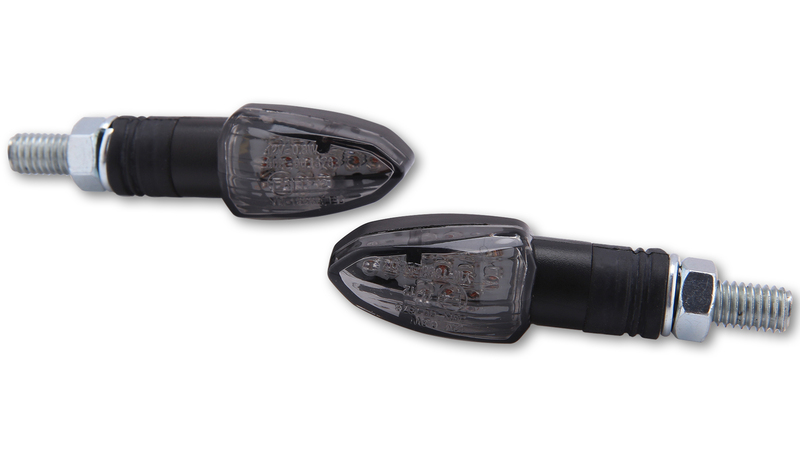 HIGHSIDER smart Lizzard LED Blinker Gehäuse Schwarz / Linse Rauchgrau (Paar), Vorn & Hinten