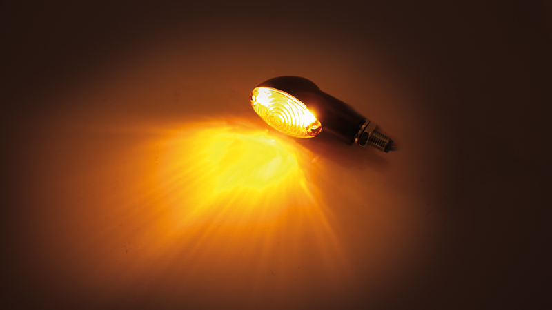 HIGHSIDER smart Cateye Glühlampen Mini-Blinker Gehäuse Schwarz / Linse Rauchgrau (Paar), Vorn & Hinten