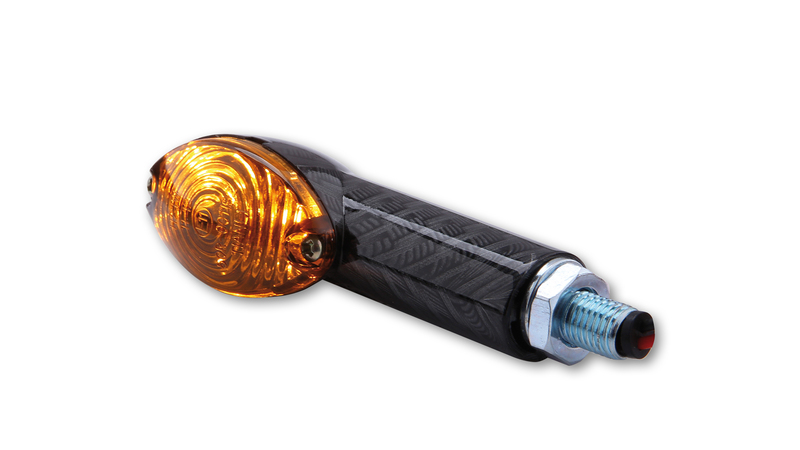 HIGHSIDER smart Cateye Glühlampen Mini-Blinker Gehäuse Carbon / Linse Rauchgrau (Paar), Vorn & Hinten