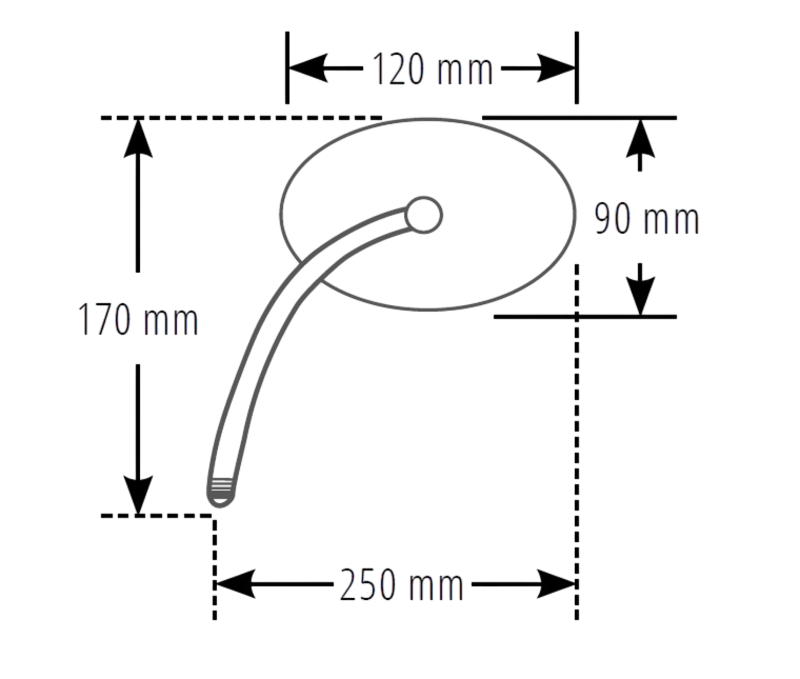 SHIN YO Spiegel Schwarz Universal, Mit Gelenk (Paar)