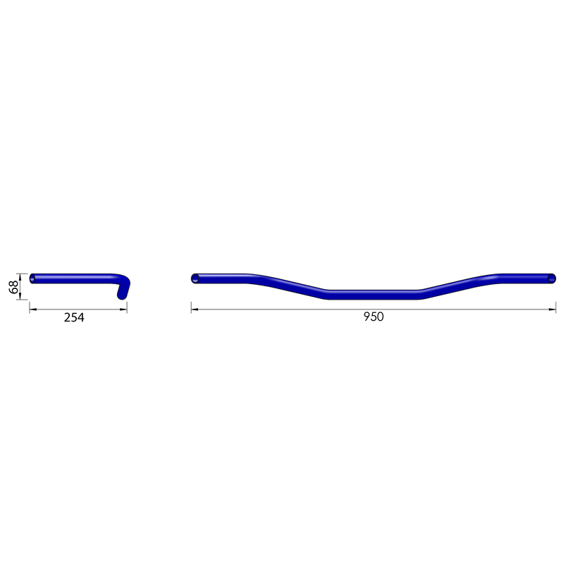 HIGHSIDER pro Old Style L12 Lenker Chrom 1 Zoll, 95 mm