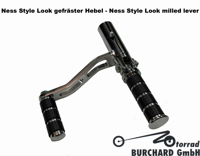 BURCHARD EXCELLENCE vorverlegte Fußrastenanlage mit ABE, +15 cm, passend für Yamaha XV 1900 A Midnight Star, Ness gefräst, schwarz matt/chrom