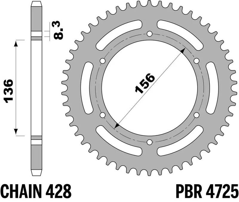 PBR Kettenrad Stahl Standard - 428