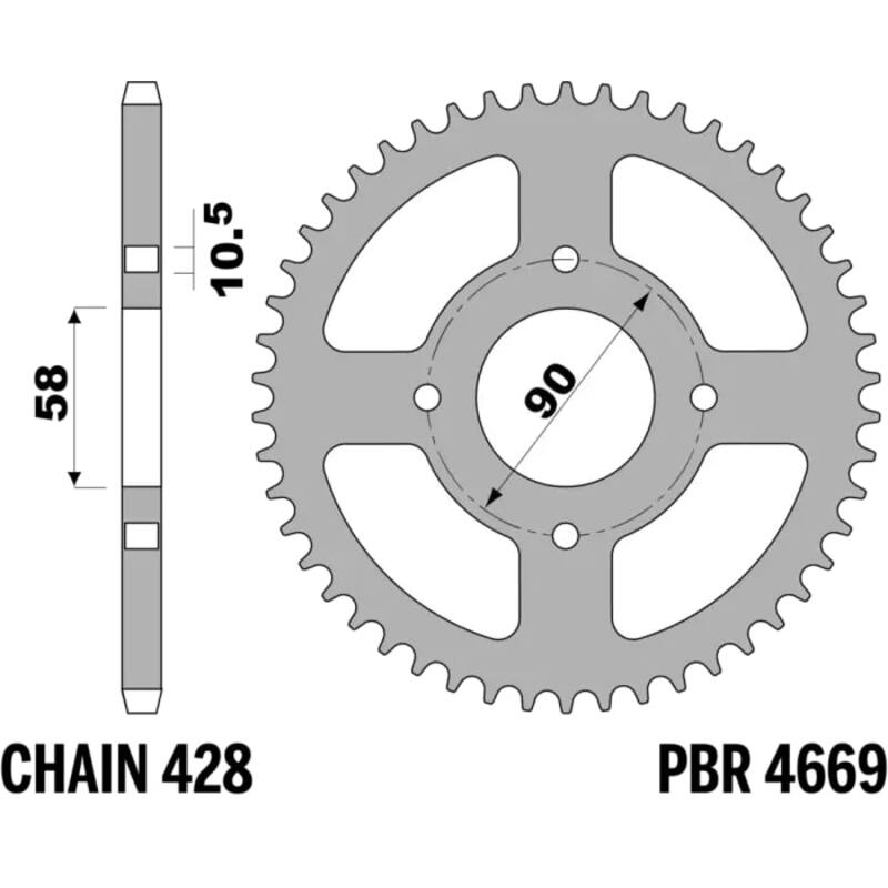 PBR Kettenrad Stahl Standard - 428