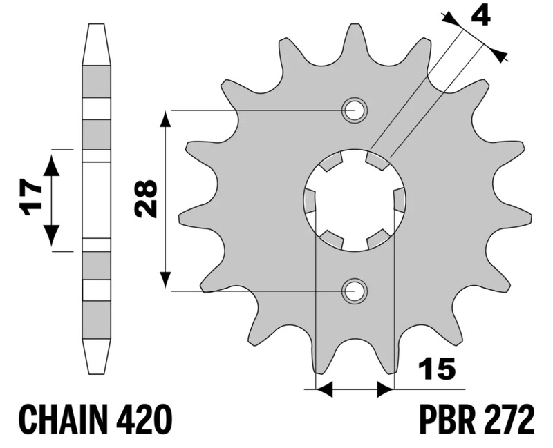 PBR Standard Stahlritzel vorne - 420