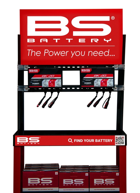 BS BATTERY Display Kit mit einem BK20 Ladegerät