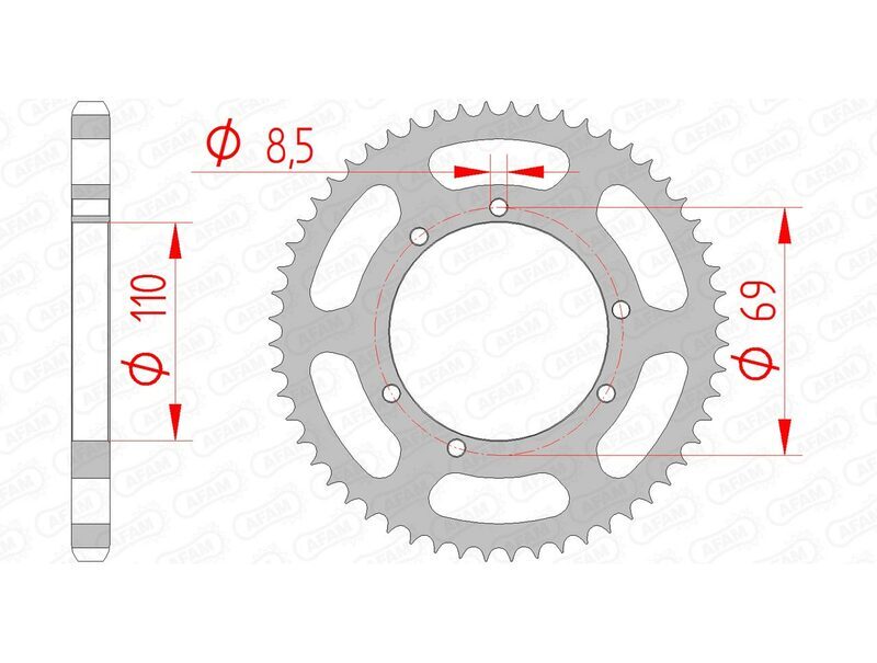 AFAM Kettenkit A420M 12/56 - Standard Kettenrad Type 59104