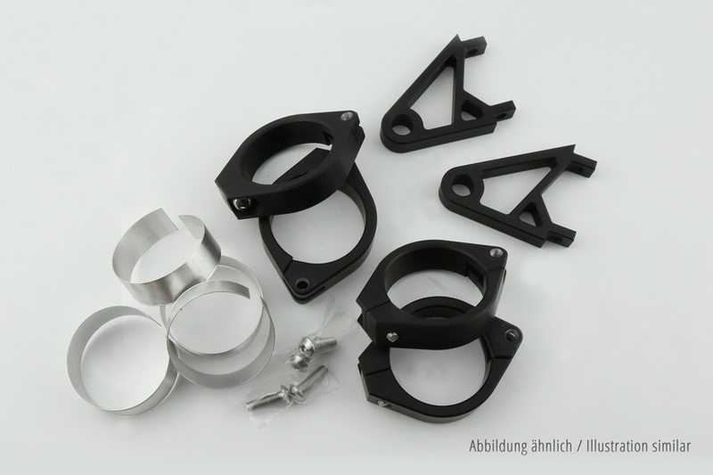 HIGHSIDER pro XS Lampenhalter Schwarz Set, Für 38-41 mm Ø