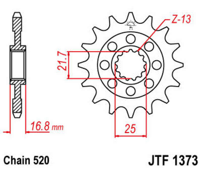 EK/JT Kettenkit 520MVXZ2 17/41/114 - standard Kettenrad