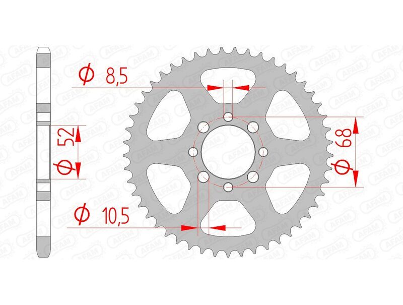 AFAM Kettenkit 420R1 15/43/114 - standard Kettenrad
