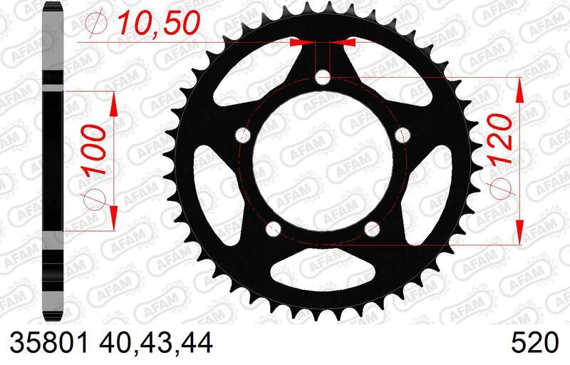 AFAM Kettenkit 520XHR2 16/43-110 - Standard Kettenrad