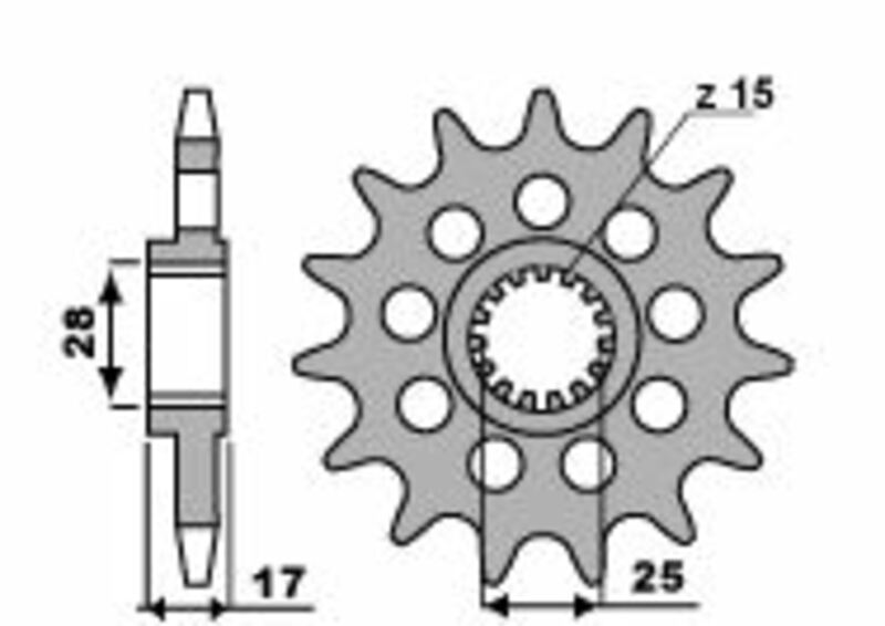 EK/PBR Kettenkit 520 ZVX3 - 15/42-116 - Standard Kettenrad Stahl