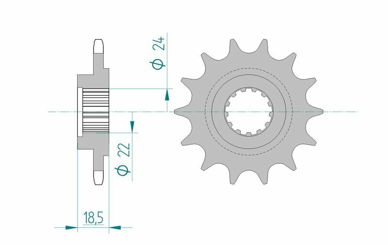 AFAM Kettensatz 520 XSR - 15/43-112 - Kettenrad Alu Standard