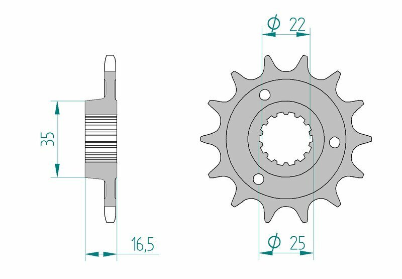 AFAM Kettensatz 525 XHR3 - 15/38-102 - Kettenrad Alu Standard