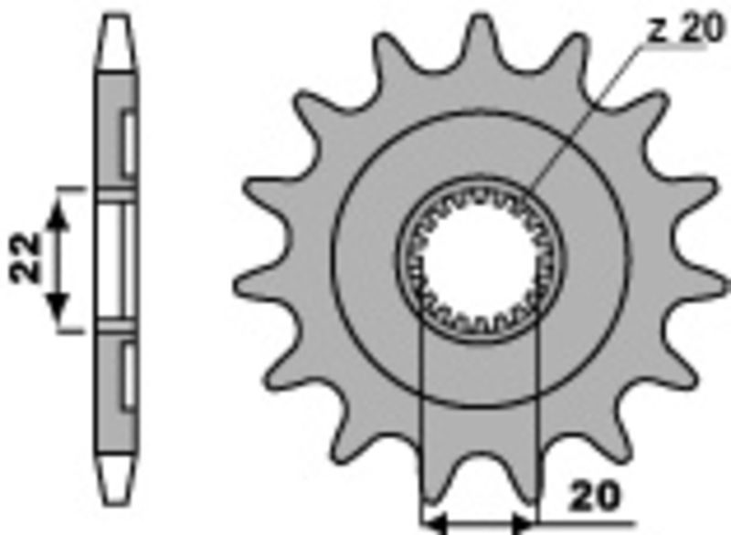 EK CHAIN Kettensatz 520 SRX2 - 13/43-108 - Kettenrad Stahl Standard