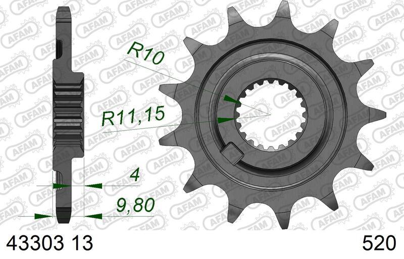 EK CHAIN Kettensatz 520 SRX2 - 13/49-112 - Kettenrad Stahl Standard