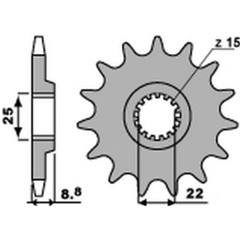 EK CHAIN Kettensatz 520 SRX2 - 14/48-114 - Kettenrad Stahl Standard